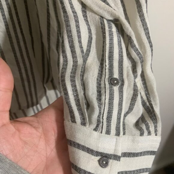 NWT Lucky Brand Boho Peasant Blouse Button Down Casual Women's Top - Size L - Picture 5 of 7